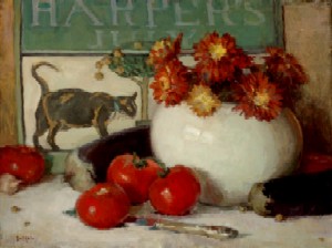 Tomatoes, Eggplants, and Mums